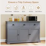 Modern Grey Sideboard Storage Cabinet with Drawers