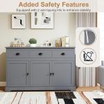 Modern Grey Sideboard Storage Cabinet with Drawers