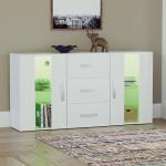 Modern LED White Sideboard with RGB Lights