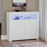Modern White LED Sideboard with RGB Lighting