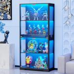 Glass Door Display Cabinet with Color Lights