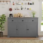 Modern Grey Sideboard Storage Cabinet with Drawers