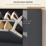 HOMCOM Space-Saving Shoe Cabinet with 2 Flip Drawers