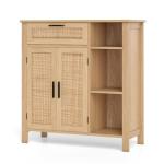 Wooden Buffet Sideboard with Rattan Doors