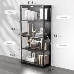 Glass Door Display Cabinet with Color Lights