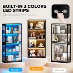 Glass Door Display Cabinet with Color Lights