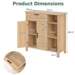 Wooden Buffet Sideboard with Rattan Doors