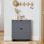 HOMCOM Space-Saving Shoe Cabinet with 2 Flip Drawers