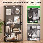 Glass Door Display Cabinet with Color Lights