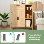 Wooden Buffet Sideboard with Rattan Doors