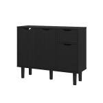 Stylish Black Wooden Sideboard with Storage Options