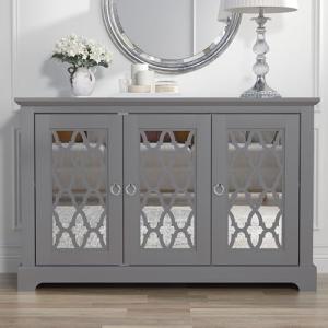 Galano Novara 3-Door Storage Cabinet in Cool Grey