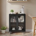 Stylish Black Wood Kitchen Sideboard with Storage