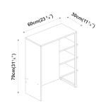 Stylish 60cm Wood and Steel Nightstand Storage