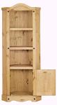 Mexican Solid Pine Corner Bookcase Display Unit