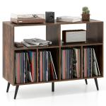 COSTWAY Rustic Record Player Stand with Shelves
