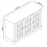 Galano Novara 3-Door Storage Cabinet in Cool Grey