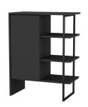 Stylish 60cm Wood and Steel Nightstand Storage
