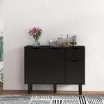 Stylish Black Wooden Sideboard with Storage Options