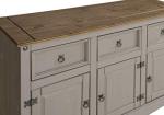 Grey 3-Door Pine Sideboard for Living Room