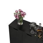 Stylish Black Wooden Sideboard with Storage Options
