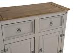 Grey 3-Door Pine Sideboard for Living Room