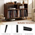 COSTWAY Rustic Record Player Stand with Shelves