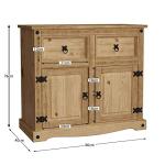 Rustic Pine Sideboard with 2 Doors and Drawers