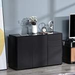High Gloss Black Sideboard with Push-Open Drawers