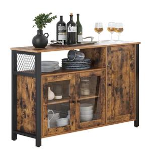VASAGLE Rustic Storage Cabinet with 3 Doors