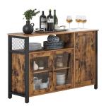 VASAGLE Rustic Storage Cabinet with 3 Doors