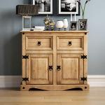 Rustic Pine Sideboard with 2 Doors and Drawers