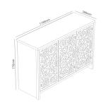 Galano Norwich 3-Door Storage Cabinet in Dusty Grey