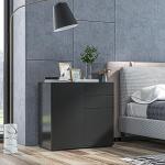 Sleek Black Sideboard with Push-Open Drawers