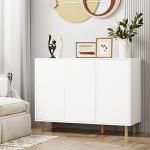White Sideboard Storage Cabinet with Adjustable Shelves
