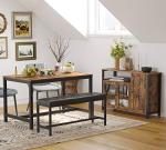 VASAGLE Rustic Storage Cabinet with 3 Doors