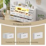 10-Drawer Fabric Chest with LED Lights