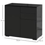 Sleek Black Sideboard with Push-Open Drawers