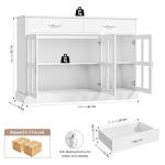 Stylish 120cm White Sideboard with Glass Doors