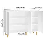 White Sideboard Storage Cabinet with Adjustable Shelves