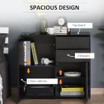 Sleek Black Sideboard with Push-Open Drawers