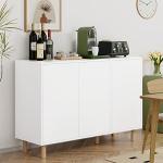 White Sideboard Storage Cabinet with Adjustable Shelves