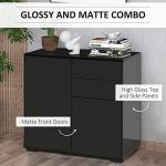 Sleek Black Sideboard with Push-Open Drawers