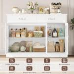 Stylish 120cm White Sideboard with Glass Doors