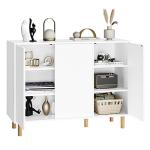 White Sideboard Storage Cabinet with Adjustable Shelves