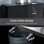 High Gloss Black Sideboard with Push-Open Drawers
