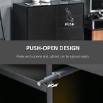Sleek Black Sideboard with Push-Open Drawers