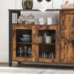 VASAGLE Rustic Storage Cabinet with 3 Doors