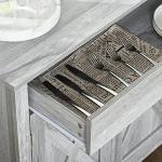 Grey Grain Barn Door Storage Cabinet for Living Room