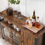 VASAGLE Rustic Storage Cabinet with 3 Doors
